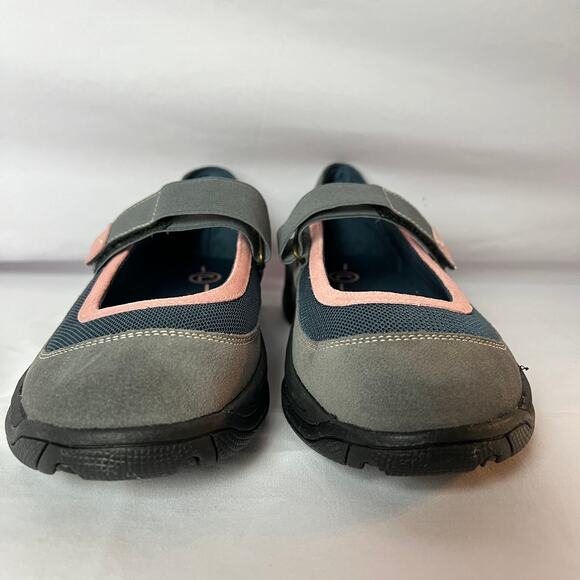 New Rockport Mary Jane Walkers Womens Size 8.5 Gray-Blue-Pink Leather & Fabric - Picture 2 of 8
